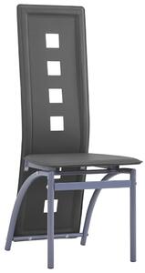 Jedálenské stoličky 2 ks sivé umelá koža