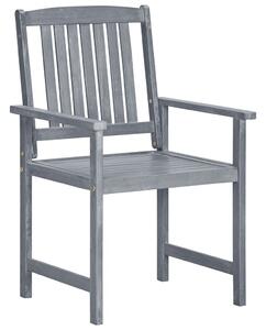 Záhradné stoličky 2 ks, sivé, akáciový masív