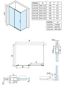 Polysan ALTIS LINE BLACK obdĺžnikový sprchovací kút 1200x800 mm, L/P varianta