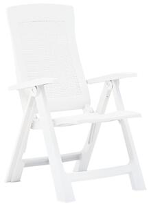 Sklápacie záhradné stoličky 2 ks plastové biele