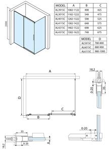Polysan ALTIS LINE obdĺžnikový sprchovací kút 1200x800 mm, L/P varianta