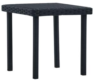 Záhradný čajový stôl čierny 40x40x40 cm polyratanový