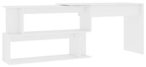 Rohový stôl, biely 200x50x76 cm, drevotrieska