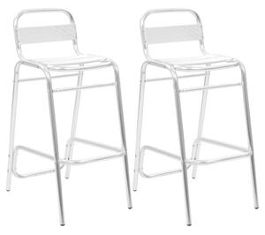 Stohovateľné barové stoličky 2 ks, hliník