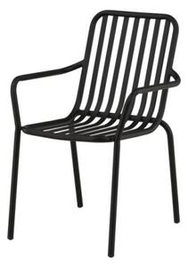 PEKING záhradna hliníková stolička Čierna