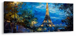 Obraz - Olejomaľba Eiffelovej veže (120x50 cm)