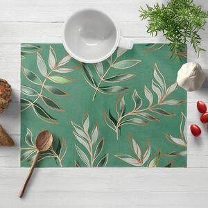Biante Bavlnené prestieranie na stôl Sandra SA-435 Popínavé listy na zelenom 30x40 cm