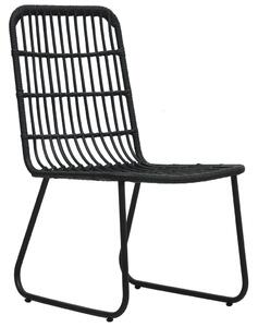Záhradné stoličky 2 ks, polyratan, čierne