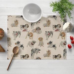 Biante Dekoračné prestieranie na stôl PML-096 Šteniatka na hnedobéžovom 30x40 cm