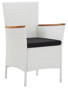 Polyratanové záhradné stoličky 2 ks biele