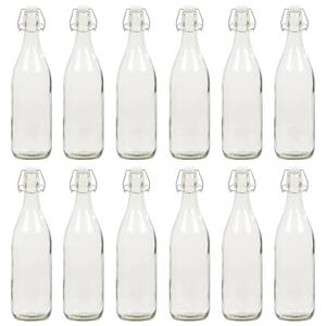 Sklenené fľaše s pákovým uzáverom 12 ks 1 L