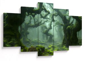 Obraz - Les prerastený machom (150x105 cm)