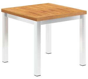 Záhradný príručný stôl 45x45x38 cm akáciový masív a nehrdzavejúca oceľ