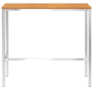 Barový stôl 120x60x105 cm akáciový masív a nehrdzavejúca oceľ