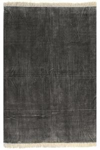Kilim Koberec z bavlny 160x230 cm antracitový