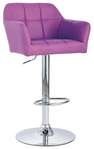 Barová stolička s opierkami, fialová, umelá koža