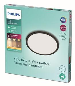 Philips 8719514327207 Super Slim CL550 stropné svietidlo LED D250mm 15W/1300lm 2700K IP44 čierna SceneSwitch