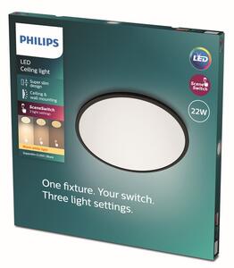 Philips 8719514327085 Super Slim CL550 stropné svietidlo LED D430mm 22W/2000lm 2700K čierna SceneSwitch
