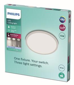 Philips 8719514327221 Super Slim CL550 stropné svietidlo LED D250mm 15W/1500lm 4000K IP44 biela SceneSwitch