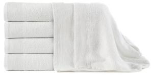 Kúpeľňové uteráky 5 ks biele 100x150 cm bavlnené 450 g/m2