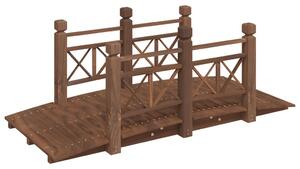 Záhradný mostík so zábradlím 150x67x56 cm masívny smrek