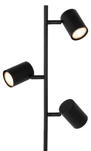 Moderná stojaca lampa čierna s drevom 3-svetlo - Jeana