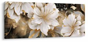 Obraz - Kvety v zlate (120x50 cm)