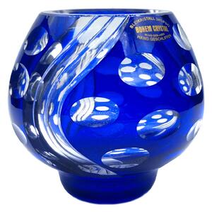 Svietnik Globe farebný na čajovú sviečku 10 cm - Modrá