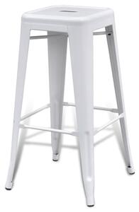 Barové stoličky 6 ks, biele, oceľ