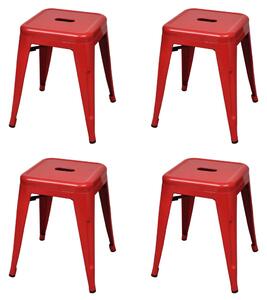 Stohovateľné stoličky 4 ks, červené, oceľ