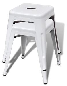 Stohovateľné stoličky 6 ks, biele, oceľ