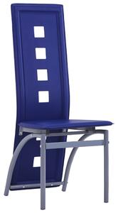 Jedálenské stoličky 6 ks modré umelá koža