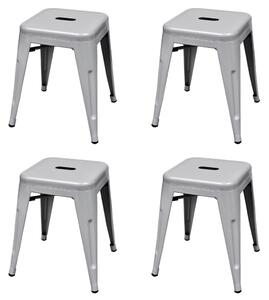 Stohovateľné stoličky 4 ks, sivé, oceľ