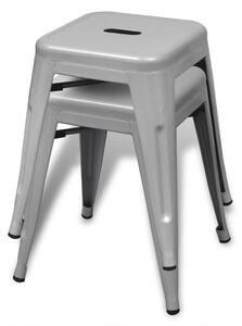 Stohovateľné stoličky 4 ks, sivé, oceľ