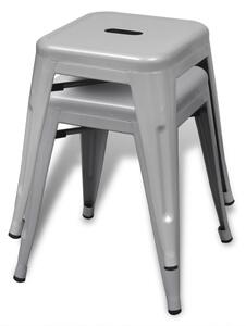 Stohovateľné stoličky 6 ks sivé oceľové