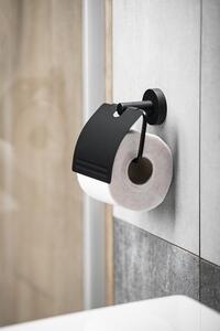 Aqualine, SAMBA držiak toaletného papiera s krytom, čierna, SB207