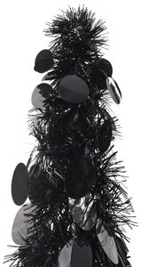 Rozkladací umelý vianočný stromček, čierny 180 cm, PET