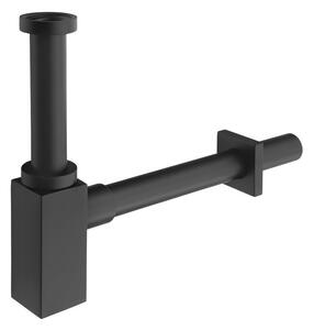 Sapho, Umývadlový sifón 1'1/4, odpad 32 mm, hranatý, čierna matná, SI415