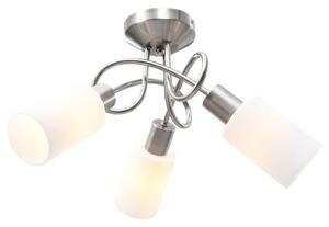 Stropná lampa+keramické tienidlá na 3 žiarovky E14, biely kužeľ