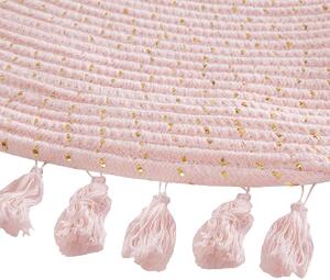 Atmosphera Créateur d'intérieur® Ružový koberec so strapcami a zlatým lurexom ružová