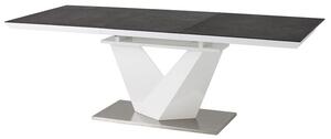 Rozkladací jedálenský stôl 120-180 cm Allegra (čierna + biela) (pre 4 až 8 osôb). Vlastná spoľahlivá doprava až k Vám domov. 1049857