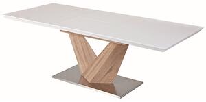 Rozkladací jedálenský stôl 140-200 cm Allegra (biela + dub) (pre 8 a viac osôb). Vlastná spoľahlivá doprava až k Vám domov. 1049856