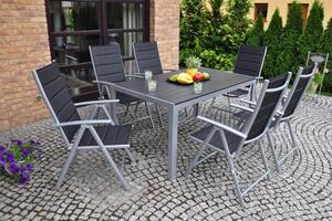 Home Garden Záhradný nábytok Ibiza so 6 stoličkami a stolom 150 cm, strieborná/taupe