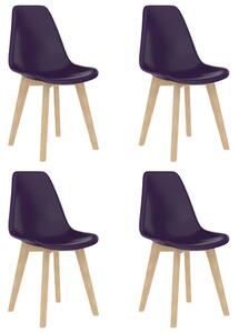 Jedálenské stoličky 4 ks, fialové, plast
