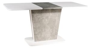 Rozkladací jedálenský stôl 110-145 cm Caridad (biela matná + sivá) (pre 4 až 6 osôb). Vlastná spoľahlivá doprava až k Vám domov. 1050002