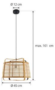 Závesné svietidlo Lindby Liriana, bambus, železo, Ø 45 cm, E27