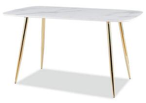 Jedálenský stôl Carolee (biela + zlatá) (pre 4 až 6 osôb). Vlastná spoľahlivá doprava až k Vám domov. 1050041