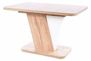 Rozkladací jedálenský stôl 120-160 cm Cecila (dub wotan + biela mat) (pre 4 až 6 osôb). Vlastná spoľahlivá doprava až k Vám domov. 1050070