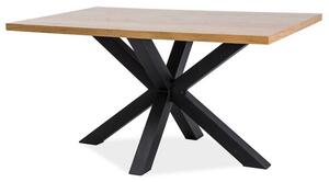 Jedálenský stôl 150 cm Cecily (dub + čierny mat) (pre 4 až 6 osôb). Vlastná spoľahlivá doprava až k Vám domov. 1050071