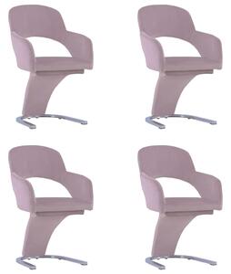 Jedálenské stoličky 4 ks, ružové, zamat